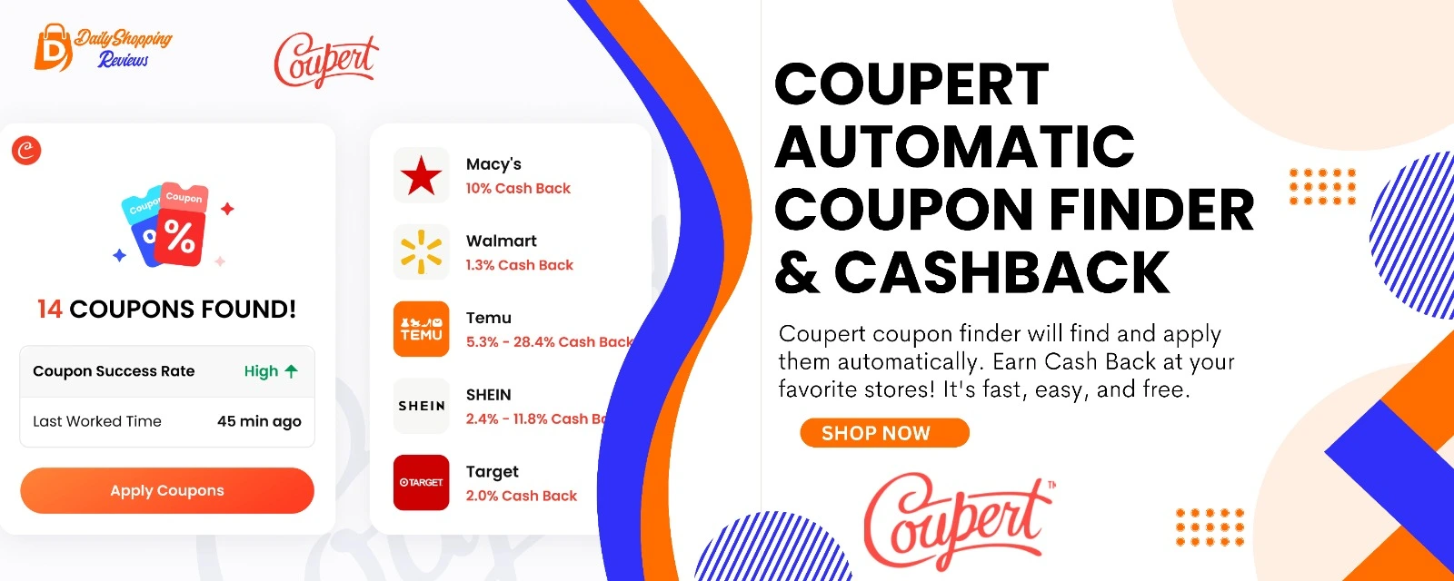 coupert automatic coupon finder & cashback
